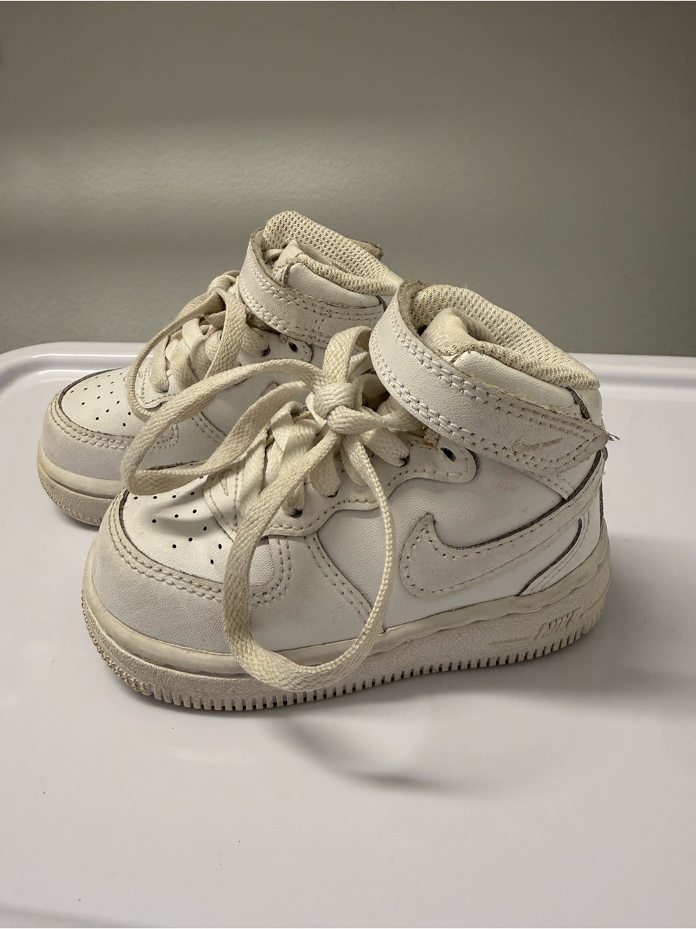 Nike Kids White High-Top Sneaker with Strap